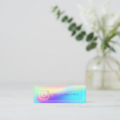 Carte De Visite Mini Instagram holographique moderne (Debout devant)