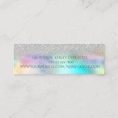 Carte De Visite Mini Instagram Holographique Silver Bokeh (Dos)