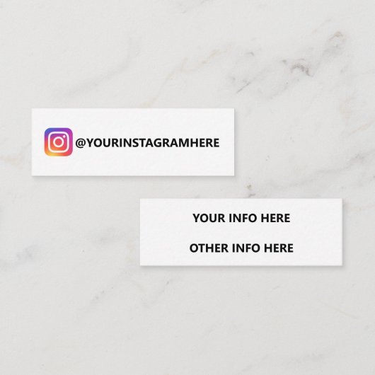 CARTE DE VISITE MINI INSTAGRAM SIMPLE (Devant / Derrière)