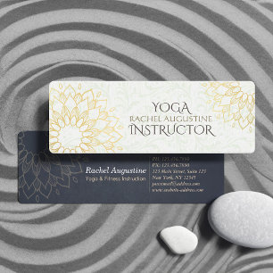 Carte De Visite Mini Instructeur de méditation Yoga Gold Floral Mandala