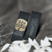 Carte De Visite Mini Instructeur de méditation Yoga Studio Black Gold T