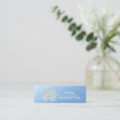 Carte De Visite Mini Instructeur de Reiki de méditation Lotus d'or bleu (Debout devant)