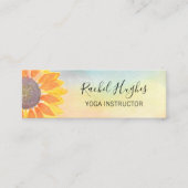 Carte De Visite Mini Instructeur de yoga Tournesol Aquarelle (Devant)