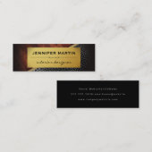 Carte De Visite Mini Intérieur Rustique Motif de points métalliques or (Devant / Derrière)