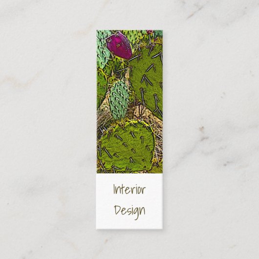 Carte De Visite Mini Interior Designer Desert Botanical Succulent (Devant)