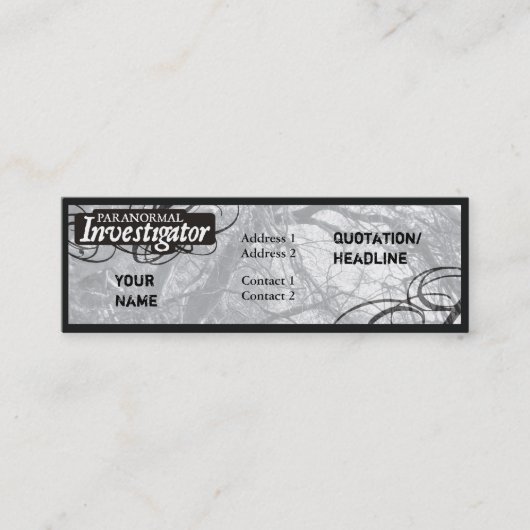 Carte De Visite Mini Investigateur paranormal (Devant)