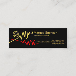 Carte De Visite Mini Investissement global de graphique d'or simple de