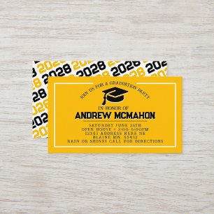 Carte De Visite Mini-Invitations de diplôme Gold & Black