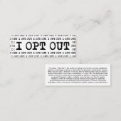 Carte De Visite Mini J'AI OUBLIÉ LE T-shirt (Devant / Derrière)