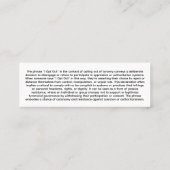 Carte De Visite Mini J'AI OUBLIÉ LE T-shirt (Dos)