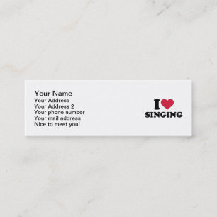 Carte De Visite Mini J'aime chanter