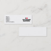 Carte De Visite Mini J'aime la danse de salon (Devant / Derrière)