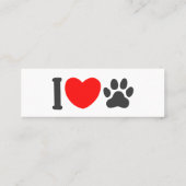 Carte De Visite Mini J'aime l'animal de compagnie - Choisir la couleur  (Dos)