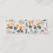 Carte De Visite Mini Jardin de printemps motif fleurs rose pâle (Dos)