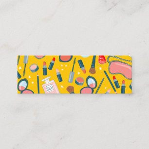 Carte De Visite Mini Jaune bleu de maquilleur vintage de beauté