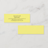 Carte De Visite Mini Jaune clair simple classique unique (Devant / Derrière)
