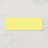 Carte De Visite Mini Jaune clair simple classique unique (Dos)