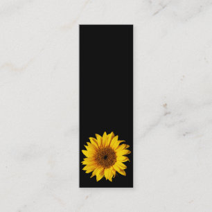 Carte De Visite Mini Jaune de tournesol sur le noir - fleurs