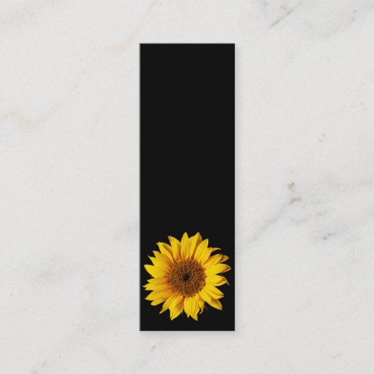 Carte De Visite Mini Jaune de tournesol sur le noir - fleurs (Devant)