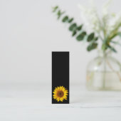 Carte De Visite Mini Jaune de tournesol sur le noir - fleurs (Debout devant)
