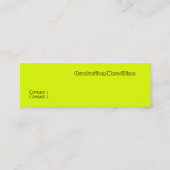 Carte De Visite Mini jaune fluorescent (Dos)