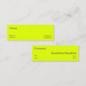 Carte De Visite Mini jaune fluorescent (Devant / Derrière)