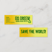 Carte De Visite Mini jaune, phone_recycle, nom, adresse 1, adresse… (Devant / Derrière)