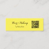 Carte De Visite Mini Jaune QR Code Artiste maquillage de beauté (Devant)