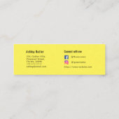 Carte De Visite Mini Jaune QR Code Artiste maquillage de beauté (Dos)