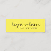 Carte De Visite Mini Jaune Simple Moderne Professionnel (Devant)