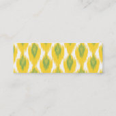 Carte De Visite Mini Jaune vert Abstrait tribal Ikat Motif diamant (Dos)
