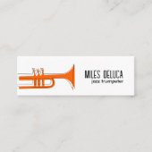 Carte De Visite Mini Jazz Trumpet Musicien Enseignant Qr Code (Devant)