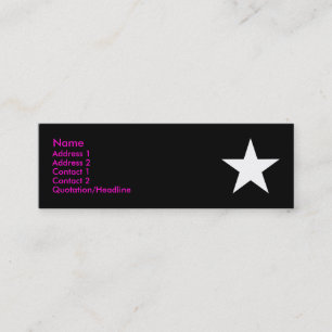 Carte De Visite Mini Je suis une étoile ! (Rose/noir/blanc)