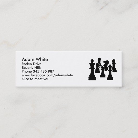 Carte De Visite Mini Jeu de société d'échecs (Devant)