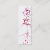 Carte De Visite Mini JEUNE FILLE BEAUTÉ MODE Rouge rose, Fuchsia Blanc (Dos)