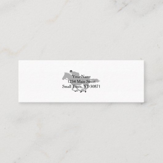 Carte De Visite Mini Jockey sur cheval Silhouette - Choisir la couleur (Devant)