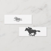 Carte De Visite Mini Jockey sur cheval Silhouette - Choisir la couleur (Devant / Derrière)
