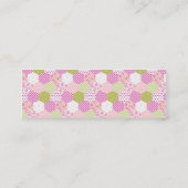 Carte De Visite Mini Joli Pastel Rose Vert Patchwork Design Quilt (Dos)