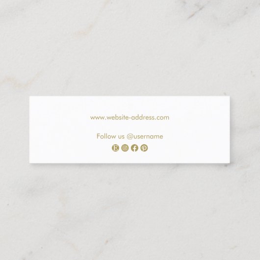 Carte De Visite Mini Jolie Pastel Pink Script Beauté (Dos)