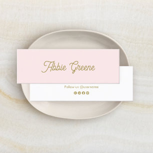 Carte De Visite Mini Jolie Pastel Pink Script Beauté