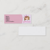 Carte De Visite Mini Jolie princesse Skinny Profile Cards de brune (Devant / Derrière)