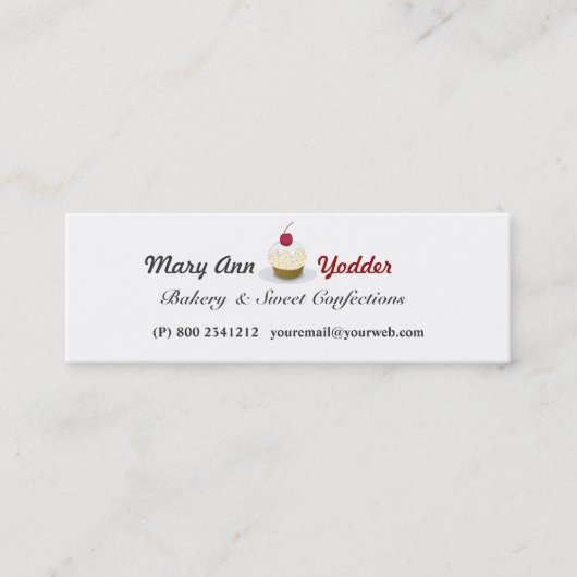 Carte De Visite Mini Jolies confections de Baker de petits gâteaux de (Devant)