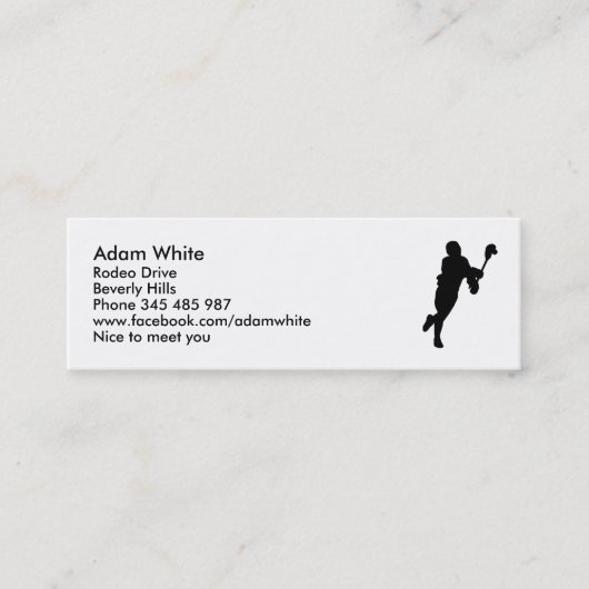 Carte De Visite Mini Joueur de lacrosse (Devant)