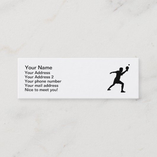 Carte De Visite Mini Joueur de ping-pong (Devant)