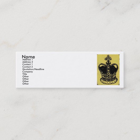 Carte De Visite Mini joyaux de la couronne âgés (Devant)