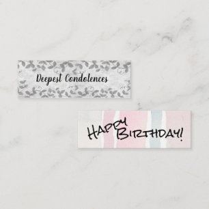 Carte De Visite Mini Joyeux anniversaire/condoléances les plus profonde