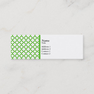 Carte De Visite Mini Kelly Green Quatrefoil Motif