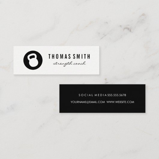 Carte De Visite Mini Kettle Bell Personal Trainer (Devant / Derrière)