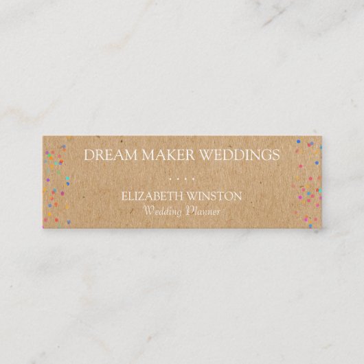 Carte De Visite Mini Kraft Confetti (Devant)