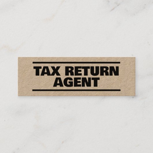 Carte De Visite Mini Kraft de préparation des déclarations (Devant)